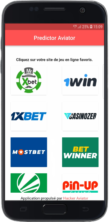 A smartphone displaying Predictor Aviator and casino titles