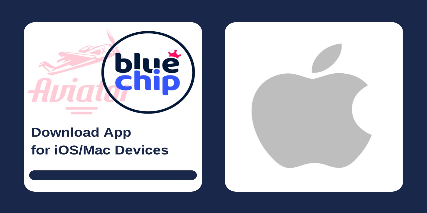First picture showing Aviator and BlueChip logos with text, and second - IOS logo