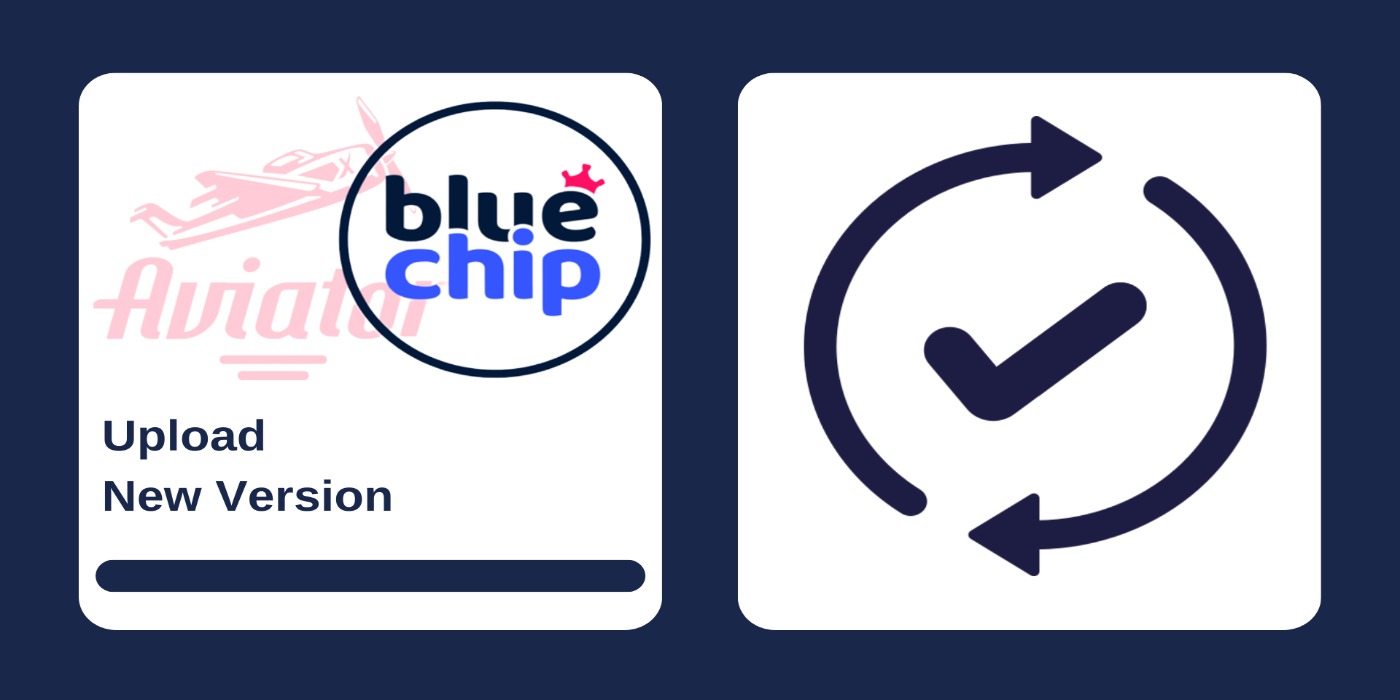 First picture showing Aviator and BlueChip logos with text, and second - Ok icon