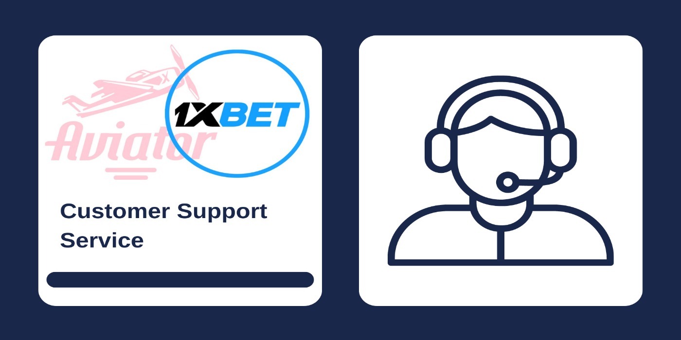 First picture showing Aviator and 1xbet logos, and second - man with headset