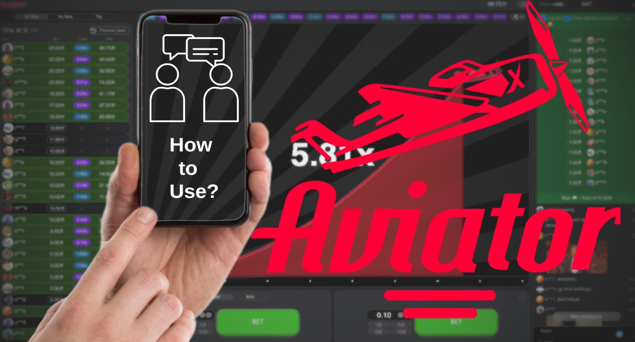 A picture of an Aviator app gameplay and logo