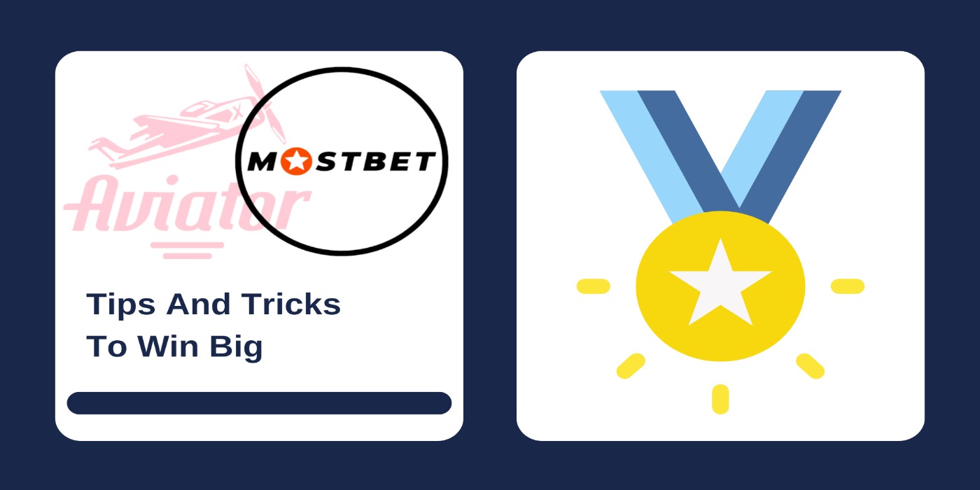 First picture showing Aviator and Mostbet logos with text, and second - gold medal