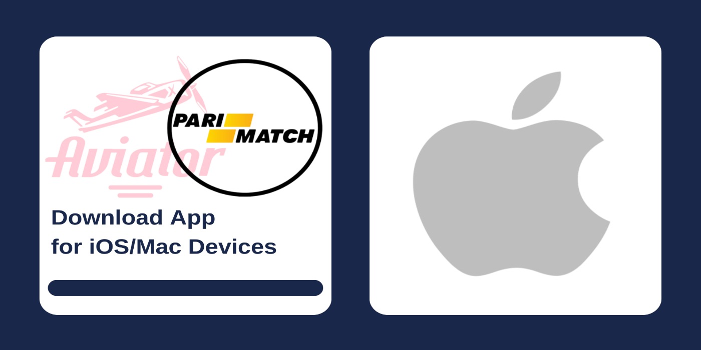 First picture showing Aviator and Parimatch logos with text, and second - IOS icon