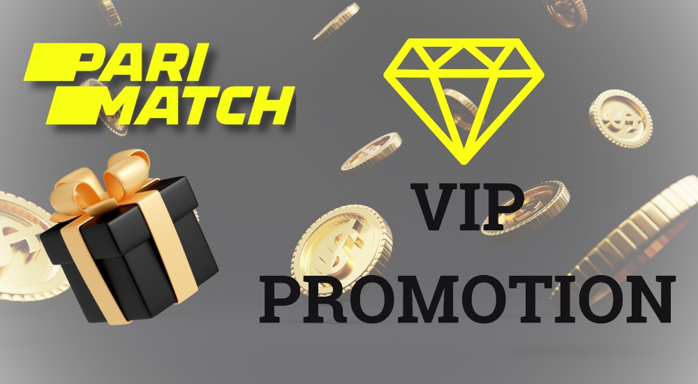 Secret box dimond and text VIP promotion on the black ground with Parimatch logo