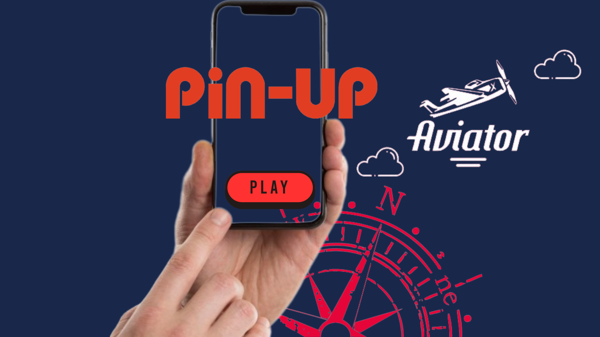 A person holding a smart phone in their hand and pin up aviator app logo

