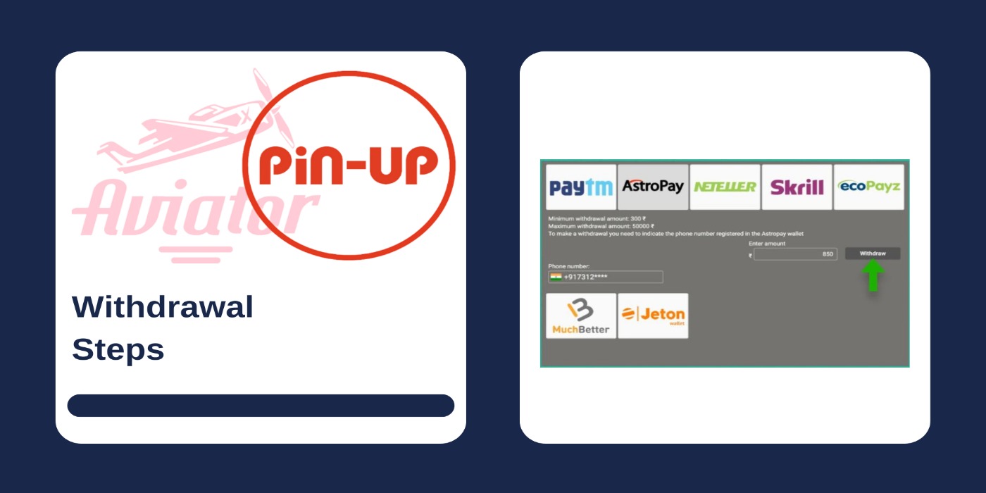 First picture showing Aviator and Pin Up logos, and second - a casino payment options