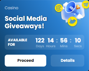 Promo banner of the 4rabet casino with social media logos, megaphone, timer and text