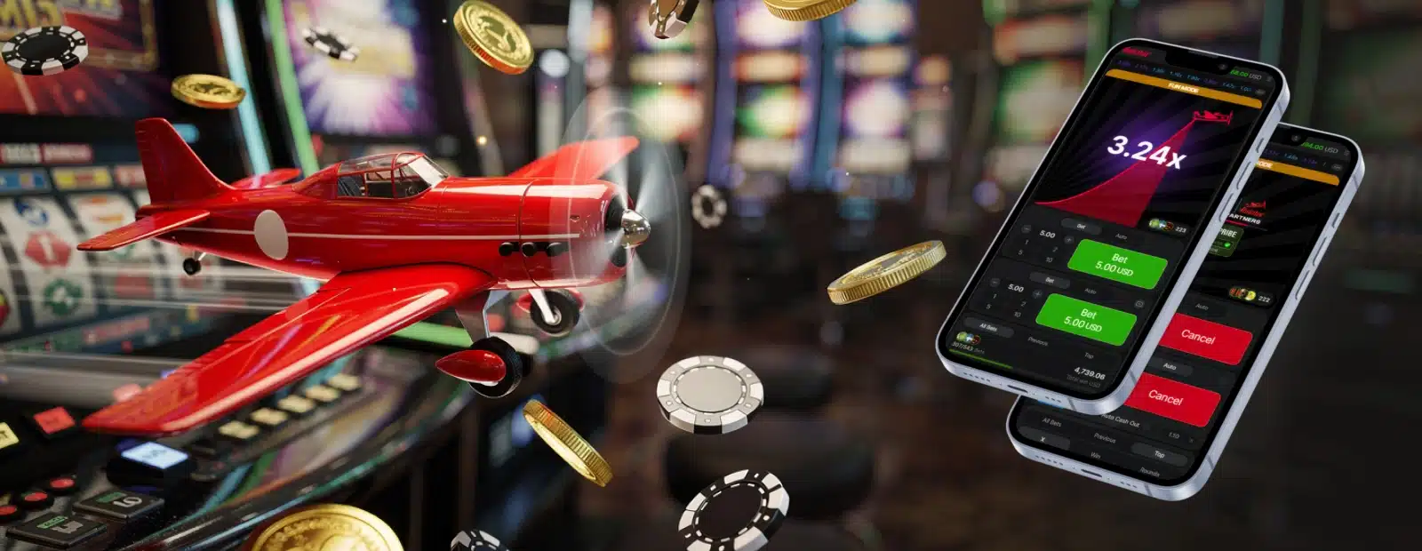 Aviator First App Launch Aviator red plane flying past casino slots and mobile interface