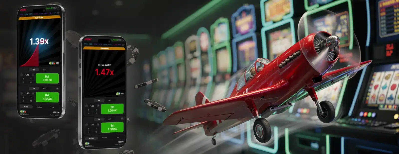 Installation of Aviator Game APK Two Aviator mobile games running in front of live casino