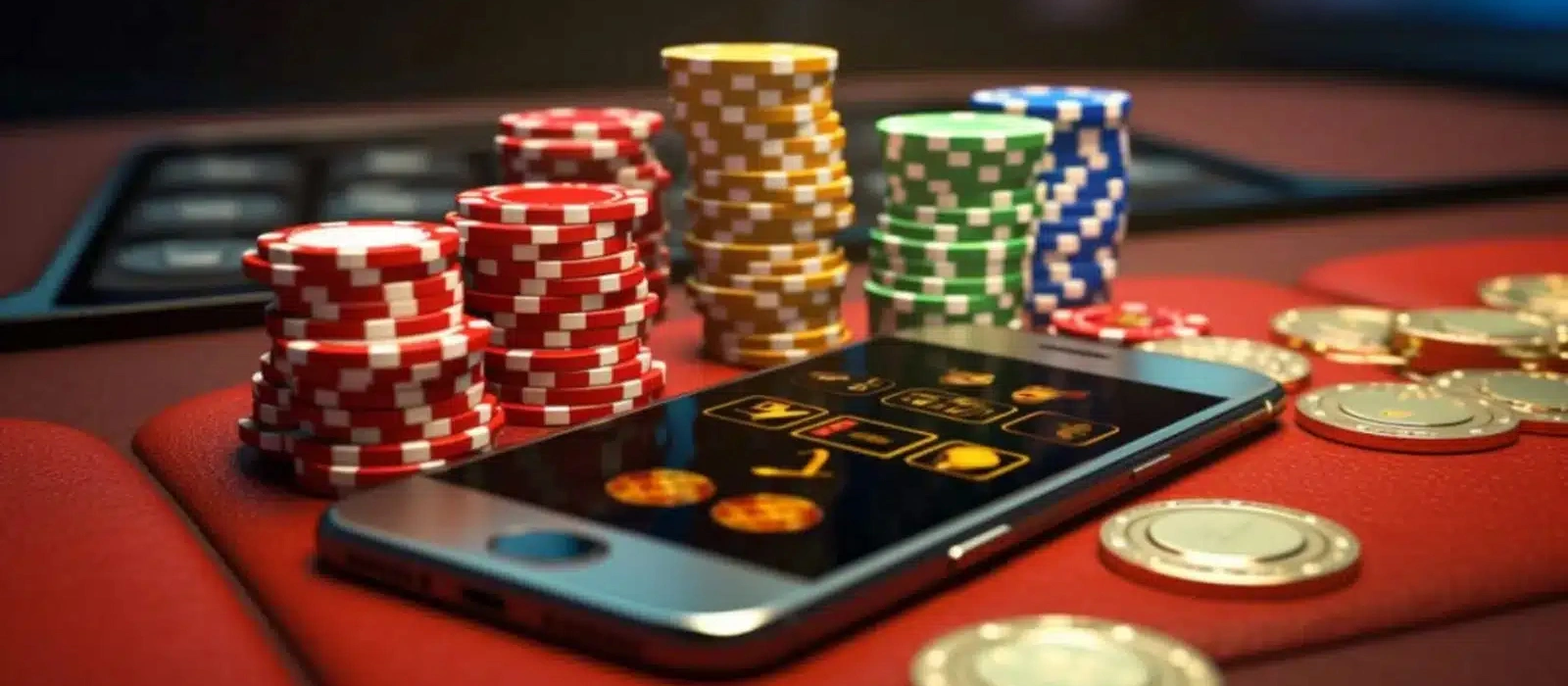 What Is Real Money Gaming Stacks of casino chips and smartphone displaying real money online gambling interface
