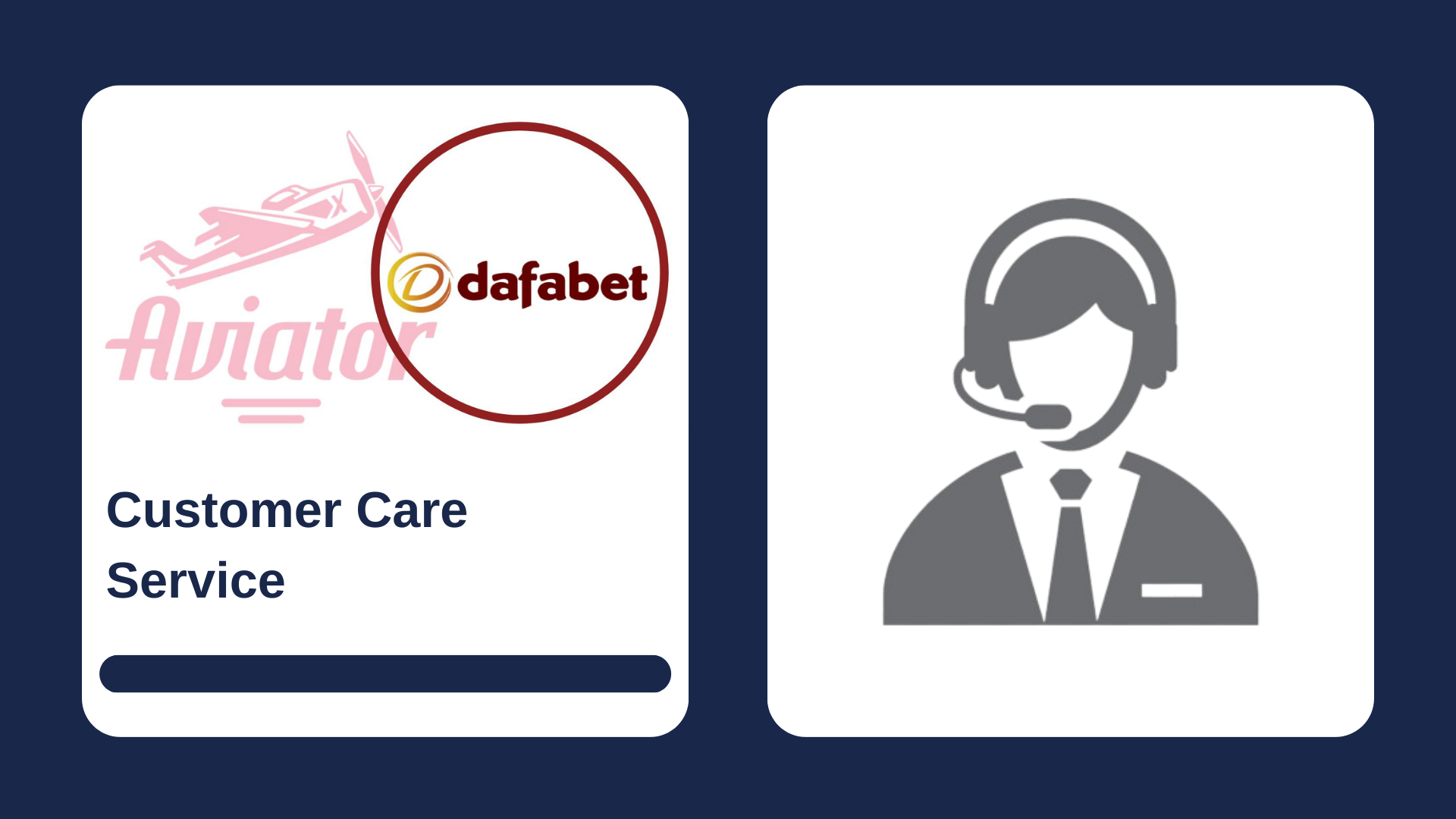 First picture showing Aviator and Dafabet logos, and second - man with headset