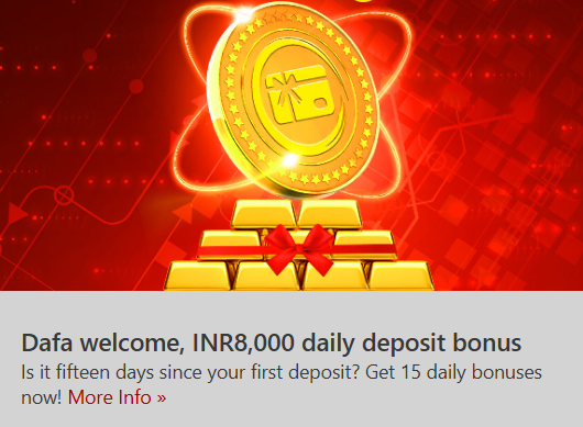 dafabet daily bonus