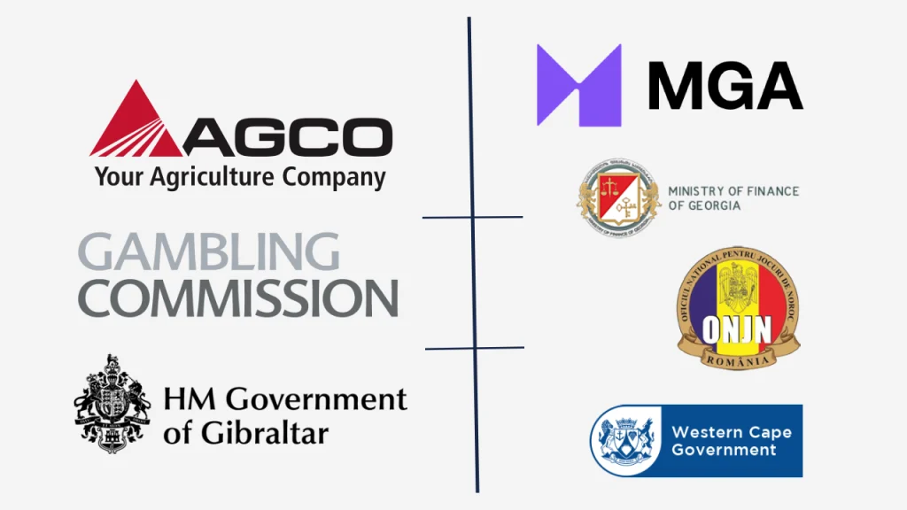 Logos of the gambling regulators